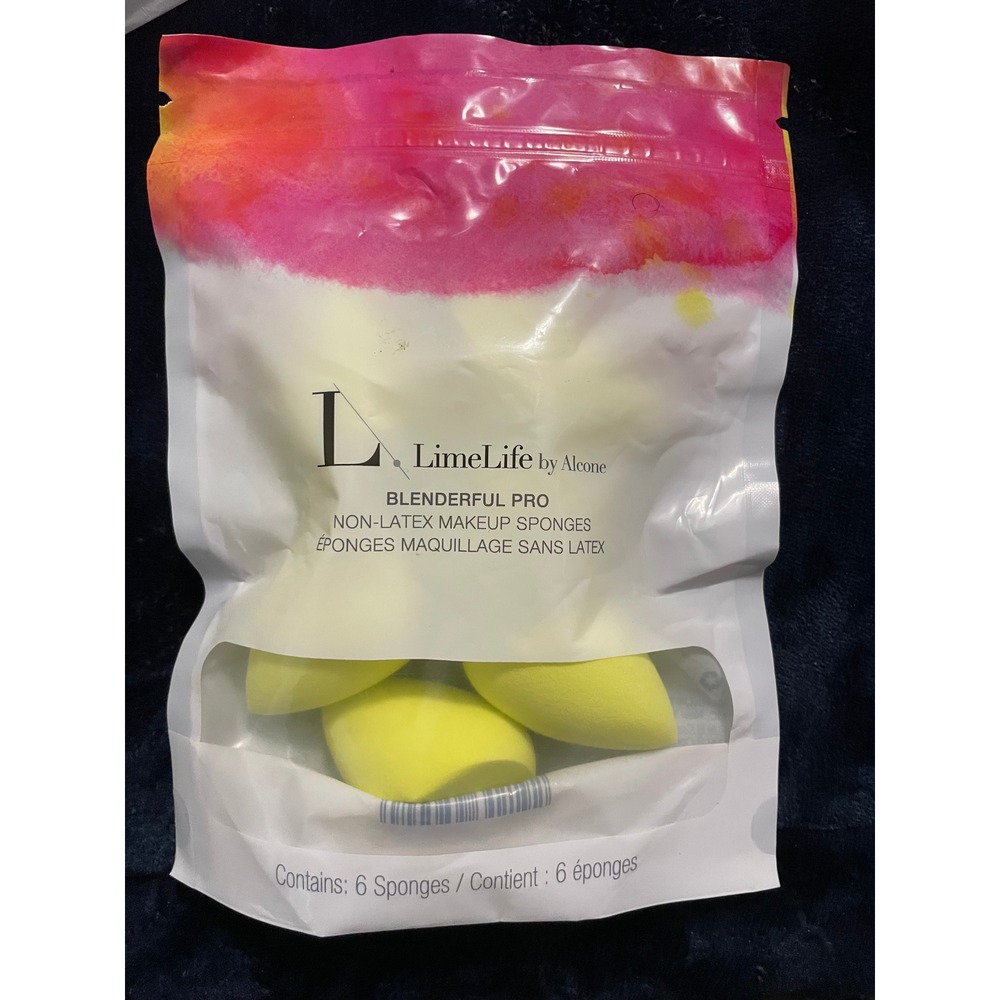 LimeLife by Alcone Blenderful Pro Non-Latex Makeup Sponges Yellow 6 Count Pack